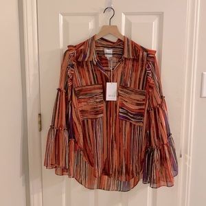 Misa Los Angeles Striped Blouse (size XS) NWT!!